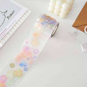 Cintas washi personalizadas de colores al por mayor, diseños impresos de tinta especial transparente, cinta Washi de lámina 3D - Product Image 5