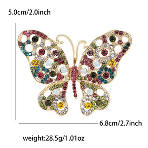 Broche de Mariposa Hueca de Lujo con Cristales y Pedrería de Aleación de Diseñador - Product Image 4