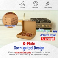 Boîtes à pizza jetables écologiques biodégradables sur mesure avec gaufrage en papier kraft, carton pliable pour l'emballage alimentaire