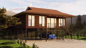 <span class=keywords><strong>Maison</strong></span> surélevée sur <span class=keywords><strong>pilotis</strong></span> de 4 chambres et 2 salles de bain avec terrasse spacieuse Design extérieur en bois <span class=keywords><strong>Maison</strong></span> familiale en Indonésie - Product Image 3