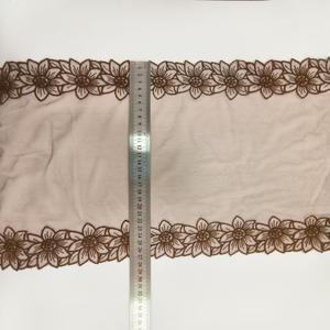 Tissu en dentelle brodée florale couleur <span class=keywords><strong>café</strong></span>, <span class=keywords><strong>soluble</strong></span> dans l'eau, en maille écologique de 27 cm, doux, pour garnitures de maison, jupes et vêtements - Product Image 2