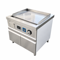 Plaque de cuisson à induction commerciale sur pied avec contrôle numérique de la température en acier inoxydable