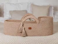 Nouveau-né Crochet Coton Corde Mose Bassinet Bébé Panier À Langer Avec Couvercle Amovible Et Coussin En Mousse Épaisse