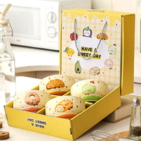 Ensemble de bols à salade et à fruits colorés pour la maison et les restaurants, bols en céramique modernes et mignons de style dessin animé, ensemble cadeau