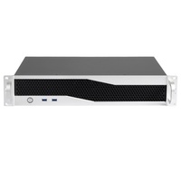Casing Server PC Mini 2U Industri 19 Inci dengan Panel Depan Aluminium, Rak OEM Pabrik, Kedalaman 250mm