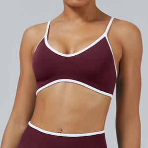 Top Deportivo de Yoga con Tirantes, de Nailon de Secado Rápido, Sin Costuras, con Efecto Scrunch, para Entrenamiento, Ropa Deportiva para Mujer - Product Image 3
