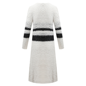 Dames Fantaisie Rayé Cardigan Pull Léger En Vrac Sans Col Ouvert Devant longue tricot Cardigan Manteau - Product Image 2