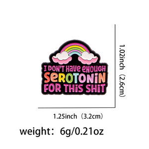 Dibujos animados Arco Iris gato negro ganso Rana letra cita animación Anime broche insignia ropa mochila esmalte suave Pin de solapa - Product Image 3