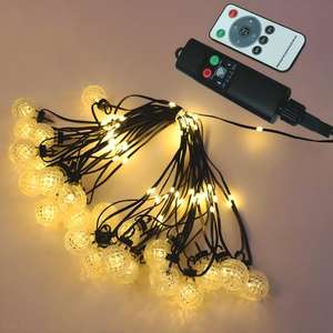 Guirlande lumineuse solaire à LED en forme de boule d'ananas pour extérieur, réglable, étanche, en plastique, à intensité variable, pour cour, camping, jardin, décoration de Noël - Product Image 1