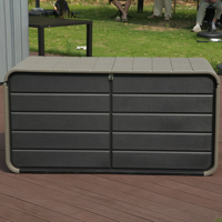 Armoires de cuisine extérieures modernes en résine de 200 gallons avec couvercle verrouillable, imperméables, résistantes aux UV, écologiques, meubles de patio, outils de jardin