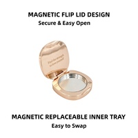 Boîte à baume parfumé solide magnétique en alliage de zinc de luxe OEM ODM, étui rechargeable pour baume aromathérapeutique avec logo personnalisé