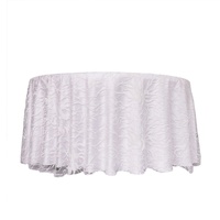 Ausgefallene weiße Hochzeit Runde Pailletten Tischdecke Overlay für die Hochzeit