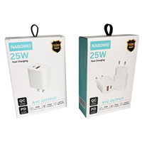 Chargeurs muraux USB-C 25W à double port QC 3.0, chargeur de téléphone USB Type-C à charge rapide pour iPhone Samsung