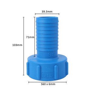 Adaptateur pour réservoir IBC S 60 X 6 vers 1/2, 3/4, 1, 1.2, 1.5, 2 pouces, raccord de réservoir d'eau en plastique, raccord réducteur pour fût IBC avec joint - Product Image 6