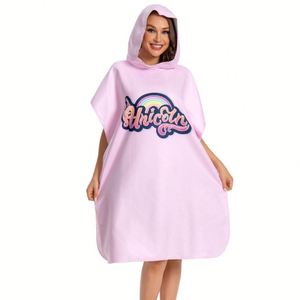 Vente flash - Serviette poncho en microfibre de luxe, grande absorption, séchage rapide, impression par sublimation personnalisée, super douce - Product Image 4