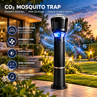 Piège à moustiques solaire à large couverture MT40S, Piège à moustiques 5-en-1 à CO2, lumière bleue et chaleur pour jardin et pelouse