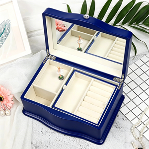 Eco Friendly Wooden Music Jewelry <b>Boxes</b> Spacious Compartment For Home Full Jewelry Classification Storage - Product Image 3