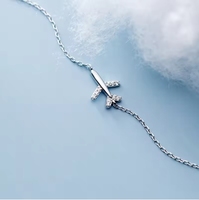Mode Beau Cadeau De Noël Mignon Avion Pendentif Bracelet En Argent Sterling 925 Avion Bracelet