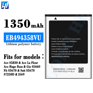 EB494358VU Ace La Fleur Hugo Boss S5660 S5670 S7250 I569 Batería para Teléfono Móvil <span class=keywords><strong>Samsung</strong></span> Galaxy <span class=keywords><strong>S5830</strong></span> - Product Image 3