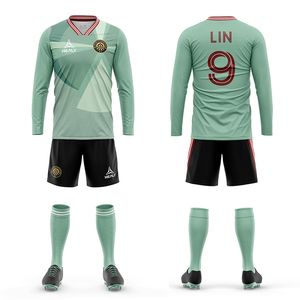 Venta al por mayor retro de fútbol americano de entrenamiento Jersey Shorts Set de secado rápido de manga larga camiseta personalizada Servicio OEM - Product Image 1