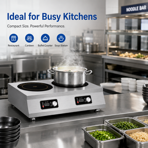 Commercial Tabletop <b>Double</b> Burner <b>Induction</b> Cooker Stainless Steel Portable 2 Head <b>Induction</b> <b>Hob</b> for Restaurant Cafe Countertop - Product Image 5