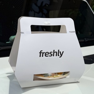 Bol à salade hexagonal en papier de canne à sucre biodégradable pour salades froides à emporter, <span class=keywords><strong>sac</strong></span> en papier - Product Image 1
