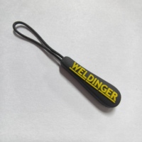 Tirettes de fermeture éclair en PVC souple personnalisées avec logo de marque, nouveau design, patch décoratif en caoutchouc pour sacs à main