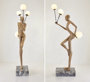 Lampe de sol LED de conception créative, sculpture moderne, art humanoïde, avec base E27, construction en résine, à intensité variable, pour la décoration de la maison et des hôtels - Product Image 6