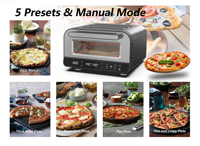 Four à pizza électrique moderne 12L grille-pain réfractaire haute température pour usage domestique avec accessoire de cuisson