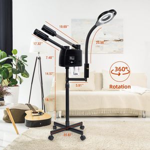 Vaporizador Facial Profesional 3 en 1 de ABS con Doble Pulverización Fría y Caliente, Lámpara LED de Aumento y Función de Hidratación para Uso en Salón - Product Image 6