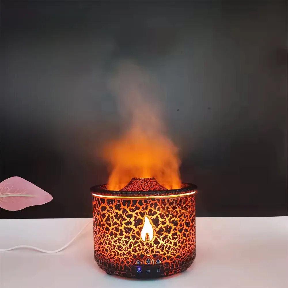 Umidificatore per Aroma di fiamma di meduse vulcaniche 360ml tavolo portatile elettrico diffusore di olio essenziale di vulcano di fuoco simulato ad ultrasuoni