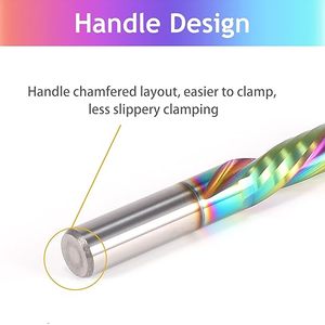 DLC tráng 2 Sáo xoắn ốc Carbide phay Cutter,6 mét Shank & cắt Dia <span class=keywords><strong>CNC</strong></span> <span class=keywords><strong>Router</strong></span> <span class=keywords><strong>bits</strong></span> cho chế biến gỗ - Product Image 3