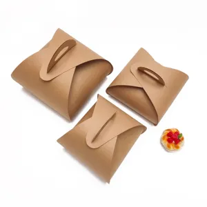 Caixas de biscoitos para bolos de doces de papel Kraft para casamento, amostra grátis impressa personalizada ecológica para embalagens de alimentos