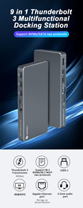 Intel Chứng Nhận 8K Thunderbolt 3 Hub Kép 4K Máy Tính Xách Tay Docking <span class=keywords><strong>Station</strong></span> DP Với Điện Giao Hàng SSD Khe Cắm Docking <span class=keywords><strong>Station</strong></span> Thunderbolt - Product Image 2