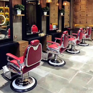 Serie de sillas de peluquero retro marrón disponible para personalización y producción al por mayor - Product Image 5