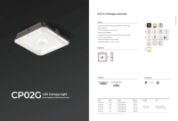   Plafonnier LED encastré extérieur en aluminium moulé sous pression 40W, 135lm/W, 3CCT pour station-service et entrepôt