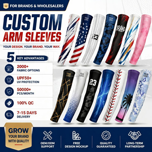 Manicotti a compressione PURE personalizzati per baseball, protezione UV, per sport, pallavolo, ciclismo, per bambini, ragazzi e uomini - Product Image 1