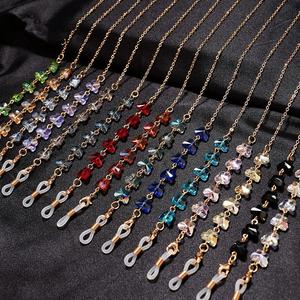 Chaîne de lunettes en alliage pour femmes, 75 cm, avec cristaux artificiels, accessoire de mode pour masques et lunettes de soleil, vente en gros - Product Image 1
