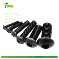 Vis à tête fraisée hexagonale M2 M2.5 M3 M4 M5 M6 M8 M10 M12 M14 M16 M18 M20 en acier ISO7380 Grade 10.9 Noire