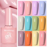 B1654 Lot de 12 vernis gel pastel crémeux aux couleurs bonbon, kit de manucure UV LED pour nail art, à retirer par trempage