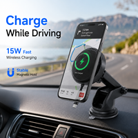 Support de téléphone magnétique sans fil 5W pour voiture avec câble Type-C rétractable, ventouse lavable et réutilisable pour iPhone