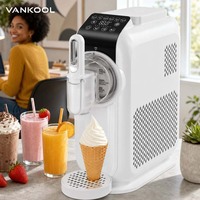 Machine à glace molle électrique domestique avec compresseur 1,5 L, pour boissons glacées et milkshakes, sans pré-congélation