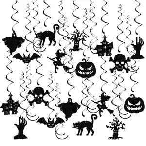 Factory Sale Glittery Halloween Hängende Dekoration Hexen Ghost Pumpkin Decke Halloween Horror Dekor Hanging Swirl Stream