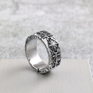 Anillo Vintage de Acero Inoxidable para Hombre, Diseño de Ancla de Barco Pirata con Acabado Desgastado, Estilo Retro Geométrico, Regalo de Joyería - Product Image 1