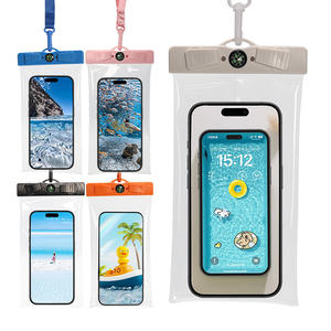 Étui pour téléphone portable en PVC entièrement transparent de grande capacité, bord tridimensionnel, cou suspendu, natation, écran tactile à emporter scellé - Product Image 2