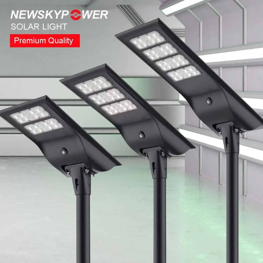 Newsky Dusk To Dawn Automatic Sensor 40 Watts LED All In One Solar Street Lights