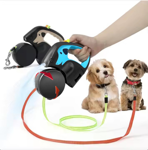 Grosir tugas berat otomatis dapat ditarik tali anjing peliharaan ganda kustom Oem tali anjing kusut ganda luar ruangan Correa <span class=keywords><strong>De</strong></span> Perro - Product Image 1