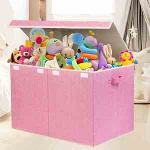Large Toy Chest Organizers and Storage Boxes with Flip-Top Lid & Divider, Collapsible Container <b>Bins</b> for Playroom - Product Image 3