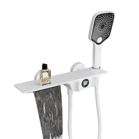 Robinet de salle de bain thermostatique en laiton chromé de haute qualité à poignée unique, avec système de douche à jet doux pour baignoire, idéal pour appartement