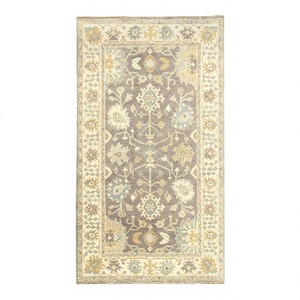 Alfombras Oushak de Pelo Corto con Patrón Geométrico Colorido, Hechas a Mano con Lana, Nudos Altos, Resistentes a las Manchas, Antideslizantes, Precio de Fábrica en India - Product Image 1